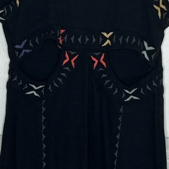 Free People Embroidered Black Mini Dress - Picture 5 of 5
